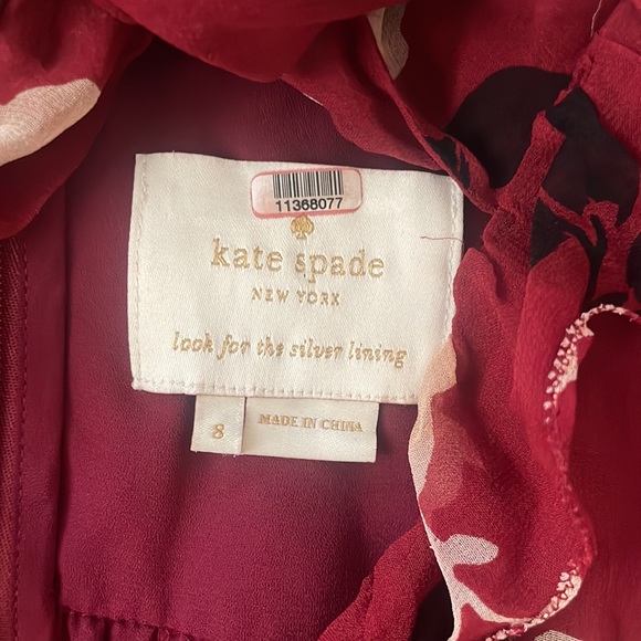 Kate Spade Floral Chiffon Dress with Neck Tie Size 8 - Picture 4 of 10